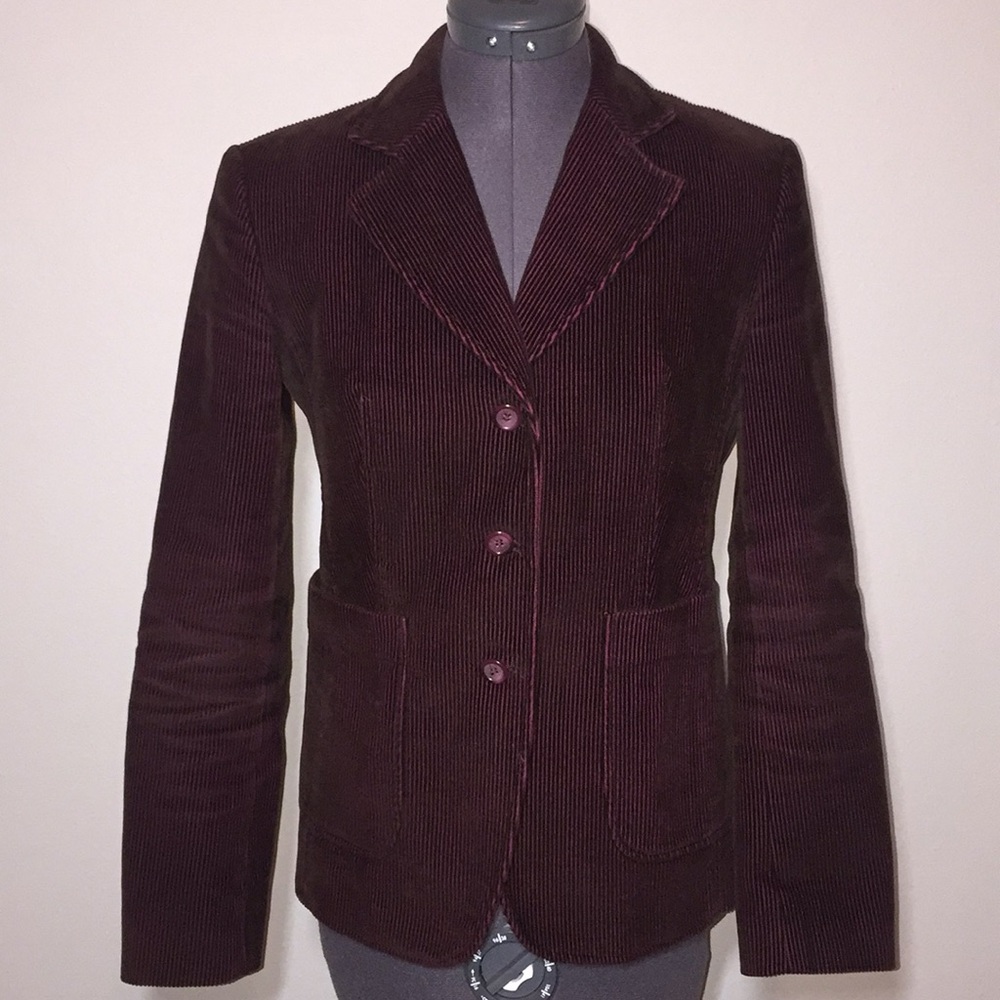 EXPRESS burgundy corduroy blazer size 3/4